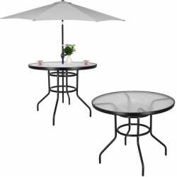 Záhradný stolík 90 cm SPRINGOS BISTRO čierny
