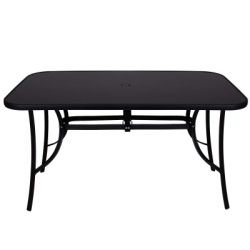 Záhradný stôl 150x90 cm SPRINGOS TOSCANA BLACK čierny