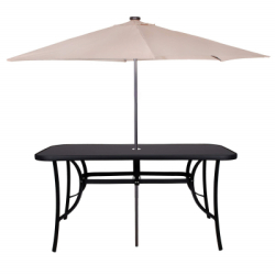 Záhradný stôl 150x90 cm SPRINGOS TOSCANA BLACK čierny