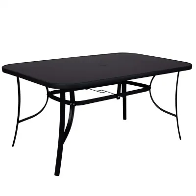 Záhradný stôl 150x90 cm SPRINGOS TOSCANA BLACK čierny