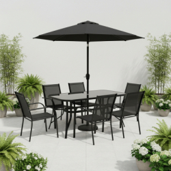 Záhradný stôl 150x90 cm SPRINGOS TOSCANA BLACK čierny