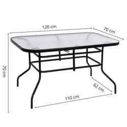 Záhradný stôl 120x70 SPRINGOS TOSCANA GF0080