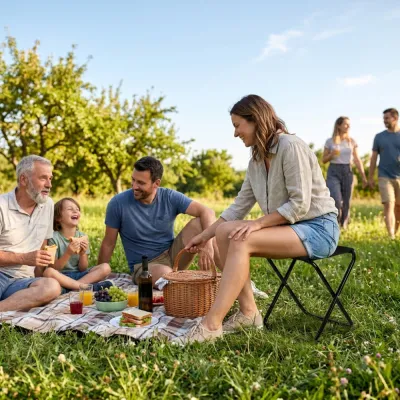 Turistická skladacia stolička SPRINGOS TRIP čierna
