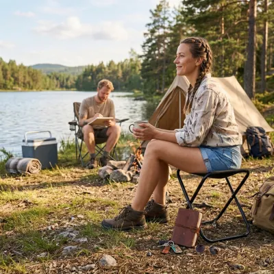 Turistická skladacia stolička SPRINGOS TRIP čierna