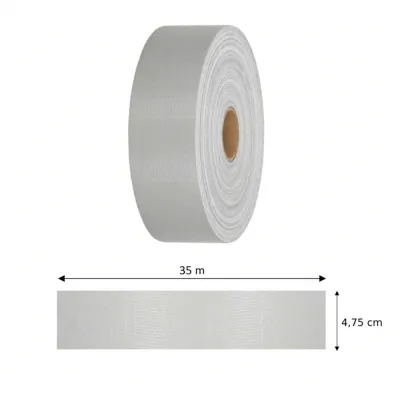 Plotová páska 4,75 cm x 35m + spony SPRINGOS FN0004 svetlo šedá
