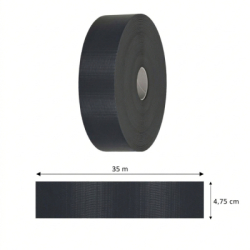 Plotová páska 4,75 cm x 35 m + spony SPRINGOS FN0003 antracitová