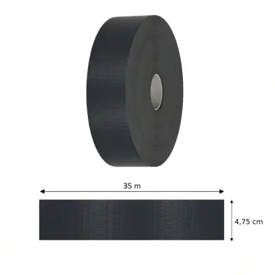 Plotová páska 4,75 cm x 35 m + spony SPRINGOS FN0003 antracitová