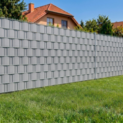 Plotová páska 19cm x 35m + spony SPRINGOS FN0002 svetlo šedá
