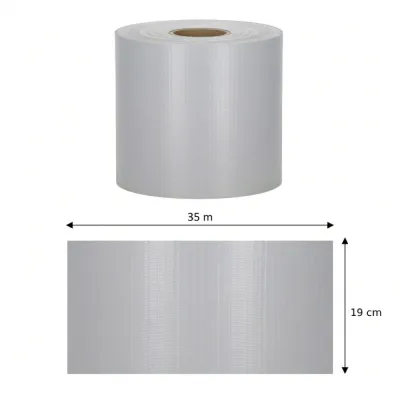 Plotová páska 19cm x 35m + spony SPRINGOS FN0002 svetlo šedá