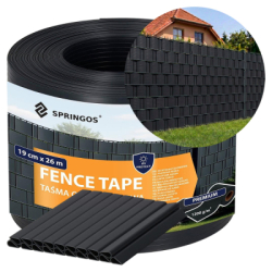 Plotová páska Premium 19cm x 26m + spony SPRINGOS FN0005 antracitová