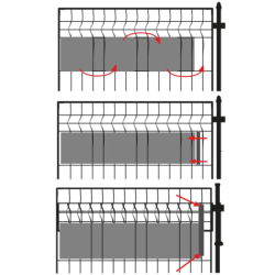 Montážne klipy na plot 19x1,5 cm súprava 20k SPRINGOS FN0007 svetlo šedé