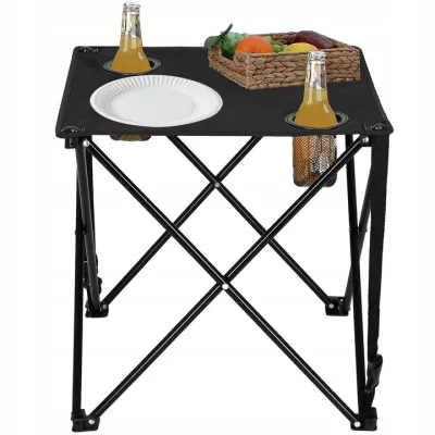 Kempingový stolík 46x46x45 cm SPRINGOS CS0013 čierny