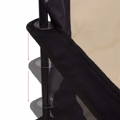 Kempingové kreslo SPRINGOS COSTA PREMIUM XXL béžovo-čierne