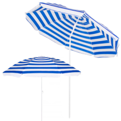 Záhradný slnečník 160 cm SPRINGOS VIVA BU0008 modro-biely