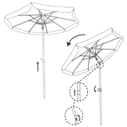 Záhradný slnečník 160 cm, melón SPRINGOS VIVA BU0020