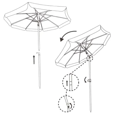 Záhradný slnečník 160 cm, melón SPRINGOS VIVA BU0020