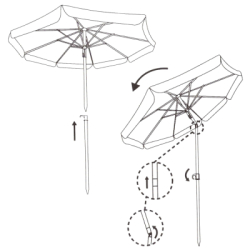 Záhradný slnečník 160 cm, modrý SPRINGOS VIVA BU0022