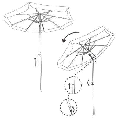 Záhradný slnečník 160 cm, modrý SPRINGOS VIVA BU0022