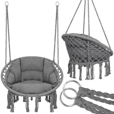 Záhradná hojdačka s vankúšom 60 cm, tmavo šedá SPRINGOS SPR0046