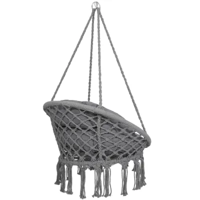 Záhradná hojdačka s vankúšom 60 cm, tmavo šedá SPRINGOS SPR0046