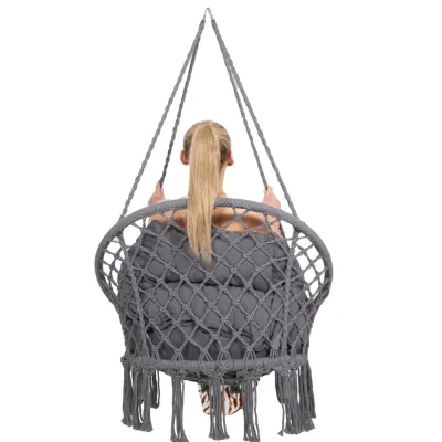 Záhradná hojdačka s vankúšom 60 cm, tmavo šedá SPRINGOS SPR0046