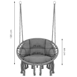 Záhradná hojdačka s vankúšom 60 cm, tmavo šedá SPRINGOS SPR0046
