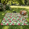 Pikniková deka 300x200 cm, zeleno-červená SPRINGOS FLOWERS