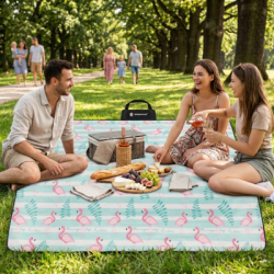 Pikniková deka 200x200 cm SPRINGOS PM016 plameniaky