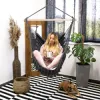 Závesné hojdacie kreslo 130x100 cm SPRINGOS BOGRO IV tmavo šedé
