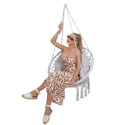 Závesné kreslo s vankúšom 60 cm, svetlo šedá SPRINGOS SPR0045