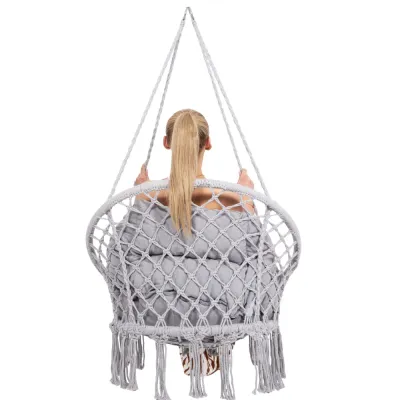 Závesné kreslo s vankúšom 60 cm, svetlo šedá SPRINGOS SPR0045