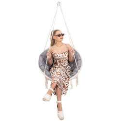 Závesné kreslo s vankúšom 60 cm, krémová SPRINGOS SPR0043
