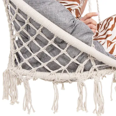 Závesné kreslo s vankúšom 60 cm, krémová SPRINGOS SPR0043