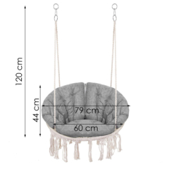 Závesné kreslo s vankúšom 60 cm, krémová SPRINGOS SPR0043