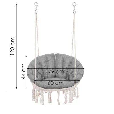 Závesné kreslo s vankúšom 60 cm, krémová SPRINGOS SPR0043