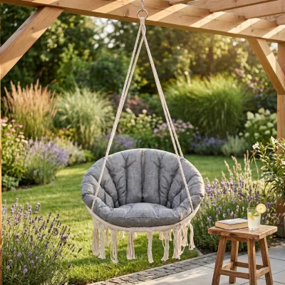Závesné kreslo s vankúšom 60 cm, krémová SPRINGOS SPR0043