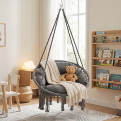 Závesné kreslo s vankúšom 60 cm, tmavo šedá SPRINGOS SPR0046