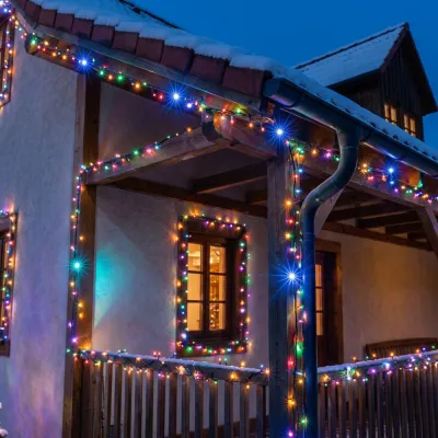 LED svetelná reťaz - 41,5m, 500LED, IP44, multicolor + záblesky