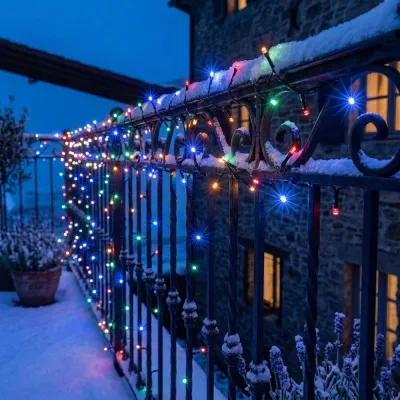 LED svetelná reťaz - 41,5m, 500LED, IP44, multicolor + záblesky