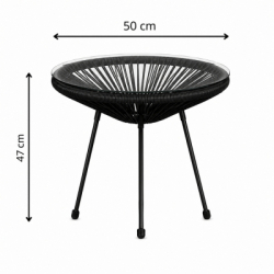 Záhradný stôl 50 cm, čierny SPRINGOS LOA GF0090