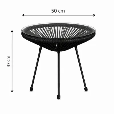 Záhradný stôl 50 cm, čierny SPRINGOS LOA GF0090