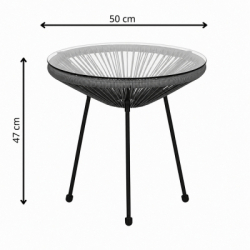 Záhradný stôl 50 cm, šedý SPRINGOS LOA GF0091