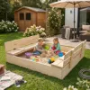 Detské pieskovisko 120x120 cm DECHLAND Smart 120N s krytom a podložkou
