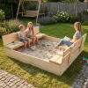 Detské pieskovisko 120x120 cm DECHLAND Smart 120N s krytom a podložkou
