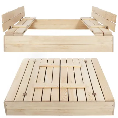 Detské pieskovisko 120x120 cm DECHLAND Smart 120N s krytom a podložkou