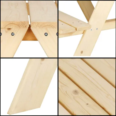 Detský piknikový stôl s lavicami 90 cm DECHLAND Mini Picnic