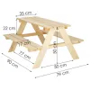 Detský piknikový stôl s lavicami 90 cm DECHLAND Mini Picnic