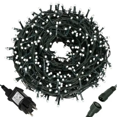 LED svetelná reťaz - 17,5m, 300LED, 8 funkcií, IP44, studená biela