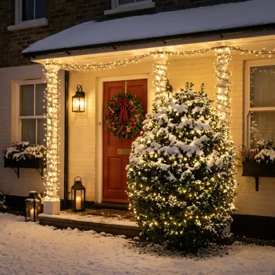 LED svetelná reťaz - 25,5m, 300LED, IP44, teplá biela