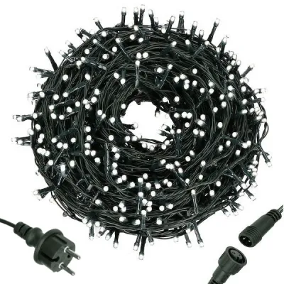 LED svetelná reťaz - 19,5m, 300LED, IP44, studená biela